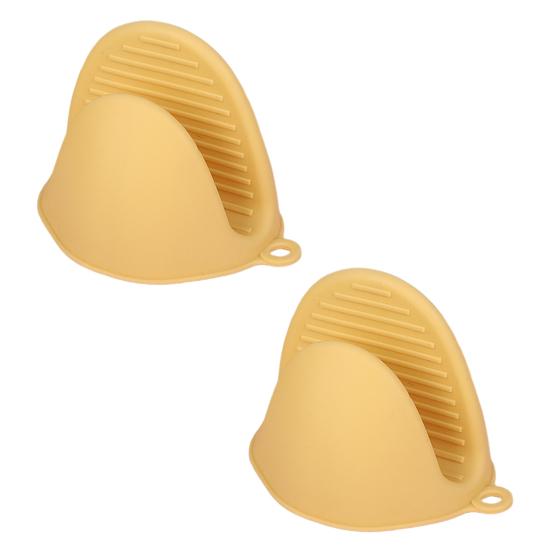 1 Pair Mini Oven Gloves Silicone Heat Resistant Cooking Pinch Mitts Potholder Insulated Gloves for Kitchen BBQ Baking Cooking Grilling