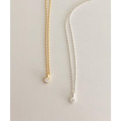 (Silver925) Tiny Cubic Necklace