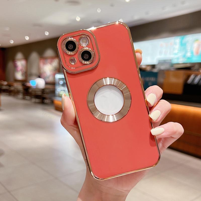Luxury Phone Cover Colorful CD Lens Protector Hollow Soft Tpu Electroplated Phone Case for Iphone 14 Plus 13 15