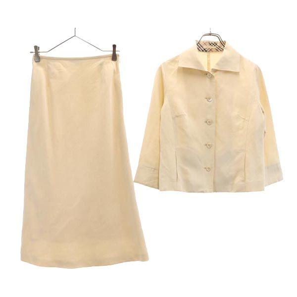 Burberry Sanyo Shokai Skirt Suit Setup Top: 40/Bottom: 38 Beige Women Used