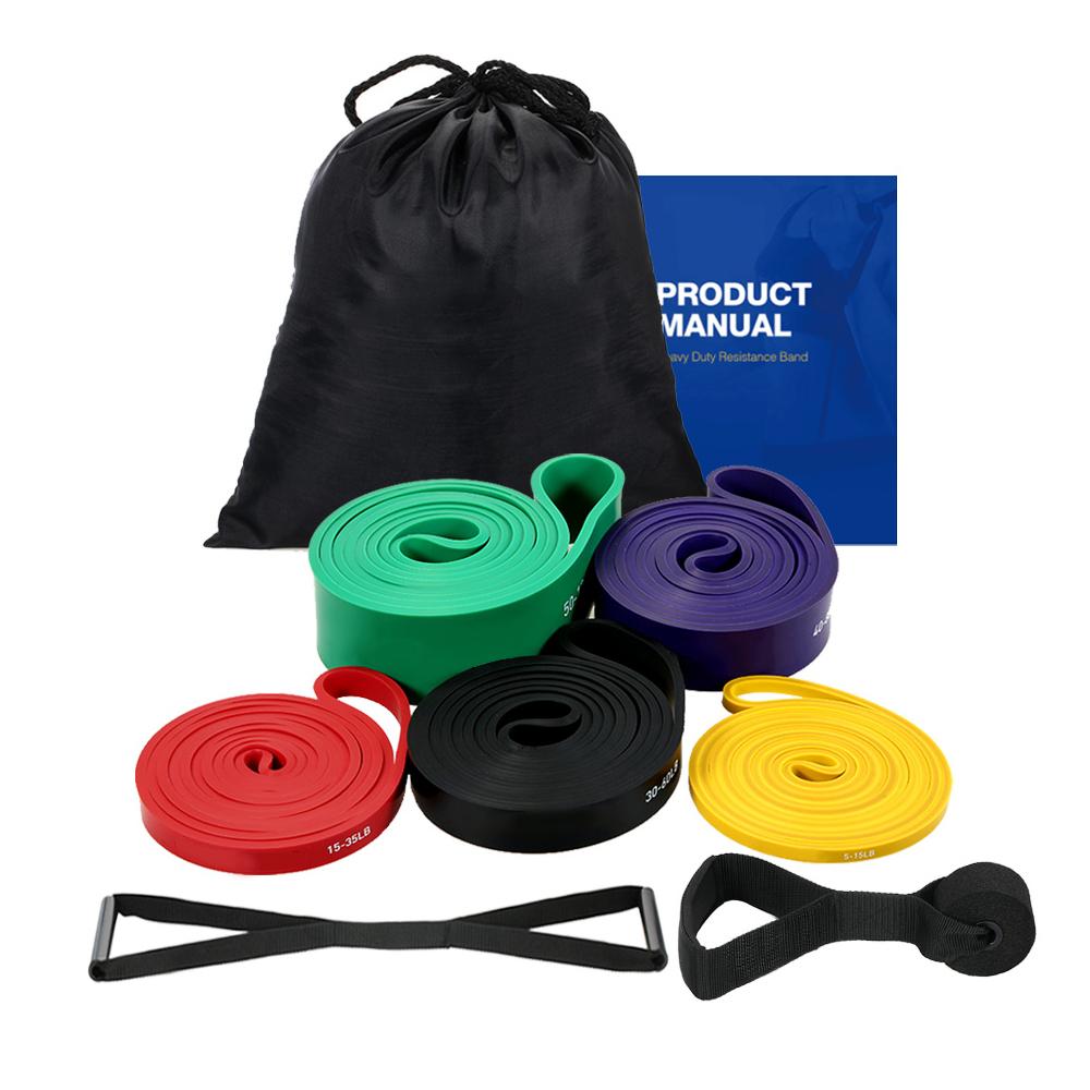 Aeike 5 pakker Pull Up Assist Bands Set Resistance Loop Bands Styrkeløft Trenings Stretch Bands