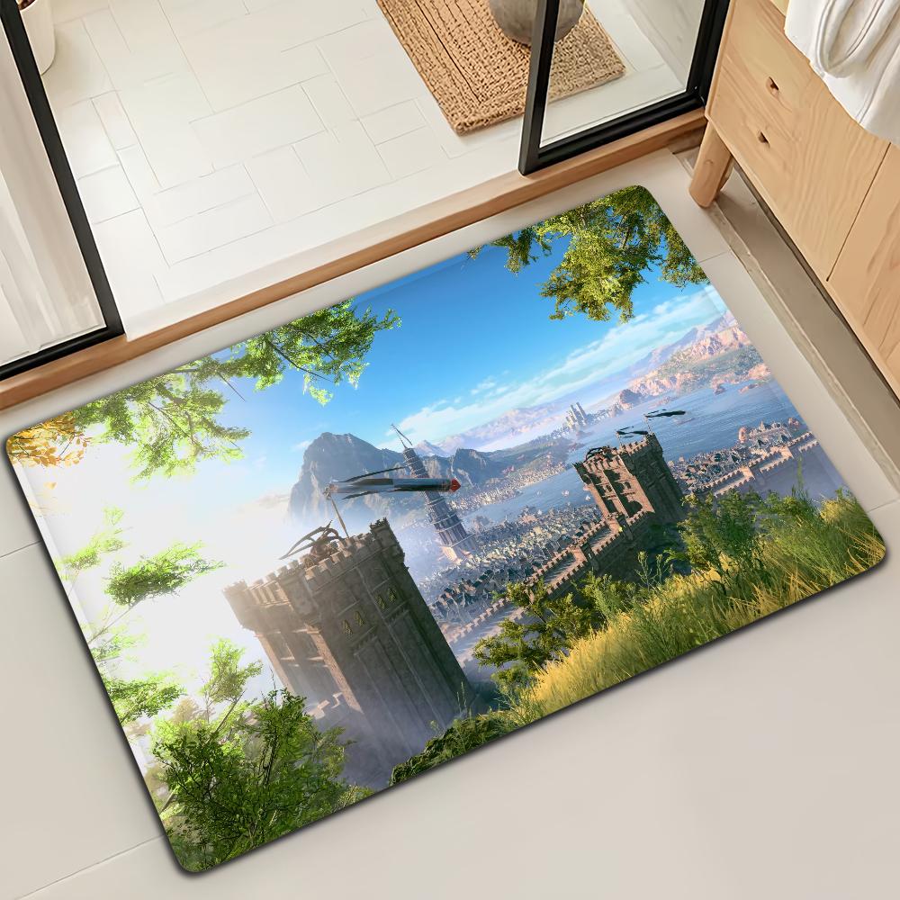 Game BG3-B-Baldur S Gate 3 Door Mat Bath Microfiber Decorative Versatile Flannel Floor Mat Quick Dry Absorbent Non-slip Sole