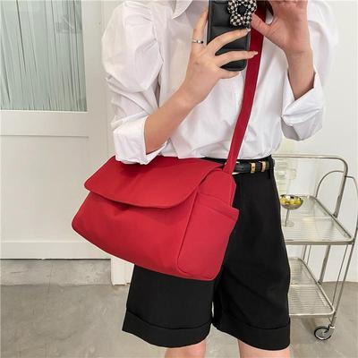 Oxford-Stoff, modische einfarbige Umhängetasche, Studenten-Leinentasche, Bonbonfarben-Umhängetasche, kleine quadratische Tasche, Tasche mit großer Kapazität
