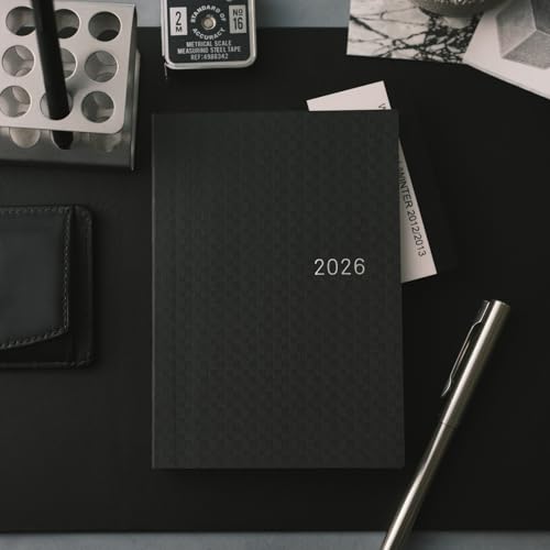 Hobonichi Techo 2026 HON Édition Anglaise Série Papier/Gingham Noir [A6/1 page par jour/Janvier/Commence le lundi]