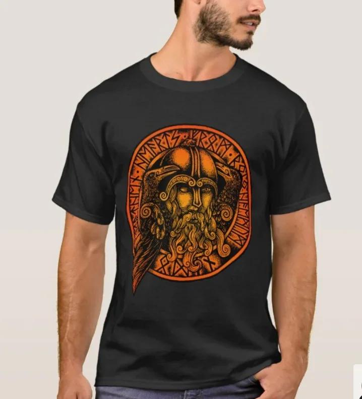 Ancient Nordic Runes Alphabet Odin with Ravens TShirt 100 Cotton ONeck Summer Short Sleeve Casual Mens Tshirt Size S3XL