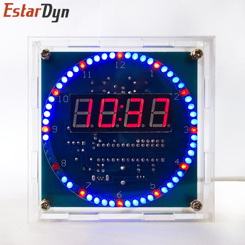 DIY Rotating Digital LED Display Module Alarm Electronic Digital Clock Kit 51 SCM Learning Board 5V DS1302