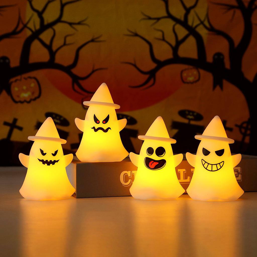 Halloween Pumpkin Lantern Decoration Ornament Halloween Trick-or-Treater Ghost Pendant Glowing Toy Party Setup Prop