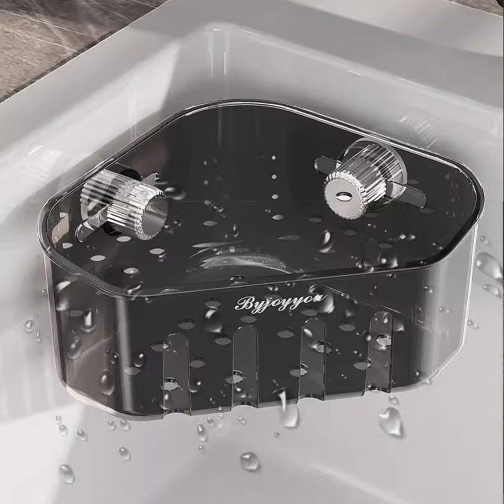 Multi functional Bathroom Suction Cup Corner Shelf Wall Mounted Soap Drying Rack  Kitchen Supplies