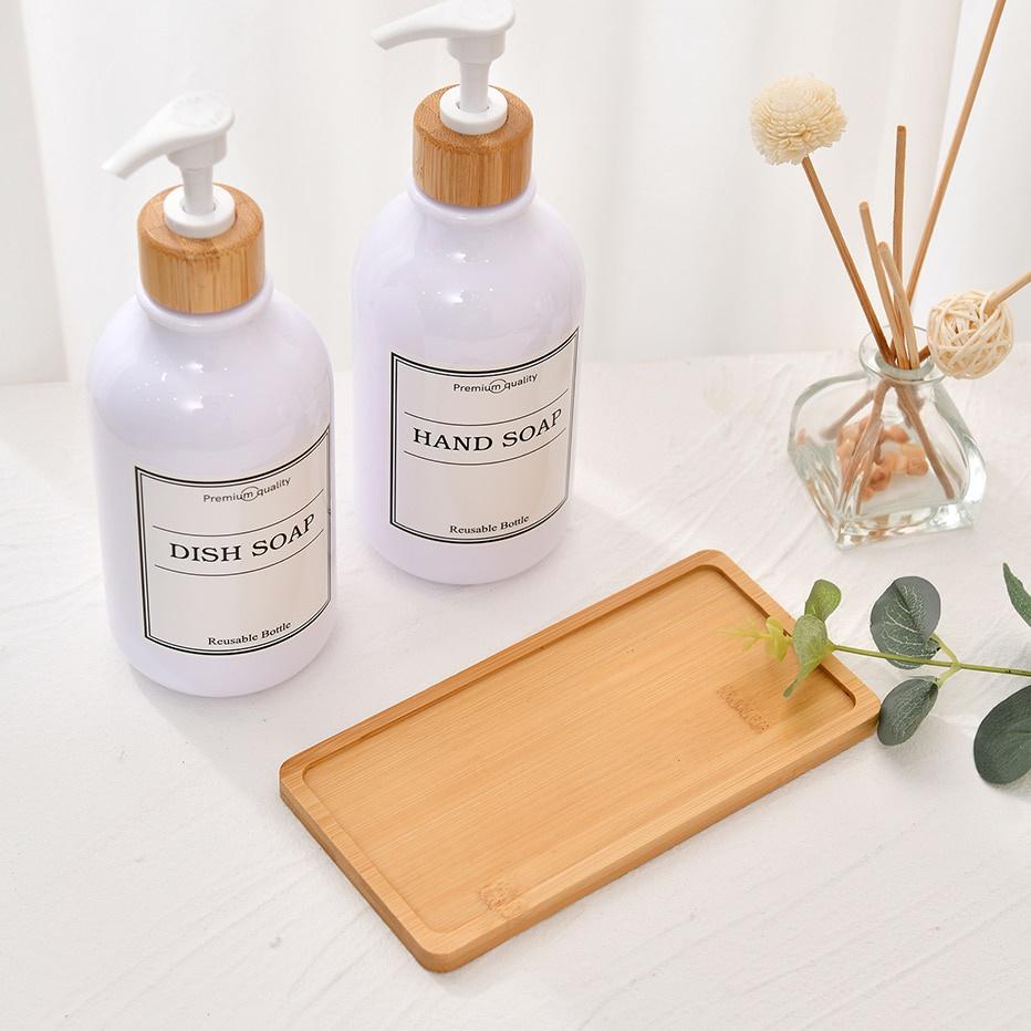 Natural Bamboo Wooden Organizer Tray Oval Rectangular Shape for Bathroom Counter Storage Jewelry and Skincare Display