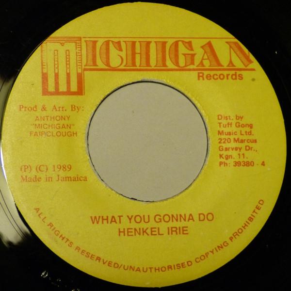 

7-дюймовая пластинка HENKEL IRIE What You Gonna Do NONE Michigan Record 1989 Ямайка Регги Ска Даб Б/у