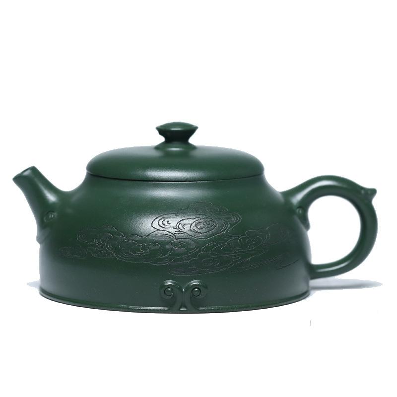 

260 мл Исин знаменитые фиолетовые глиняные чайники ручной работы, чайник из сырой руды, черно-зеленый глиняный чайник, китайский чайный сервиз Цзыша, подарки