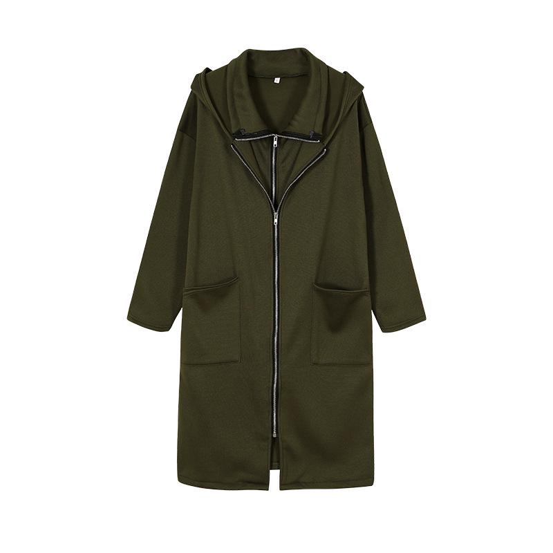Women's 2024 Fast-Selling Zipper Hooded Pocket Sweatshirt, Mid-Length Two-Piece Loose Jacket