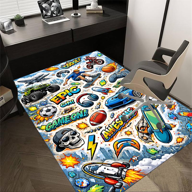 

1PC Sports Games Extra Large Non-Slip Floor carpet, Office, family, bedroom, Studio - Large Area Rug,Longlasting Material-K0358 60cm by 90cm