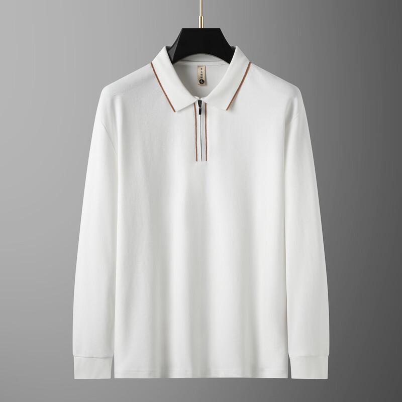 Dibinze Men's Plus Size Half-Zip Long Sleeve Polo Shirt