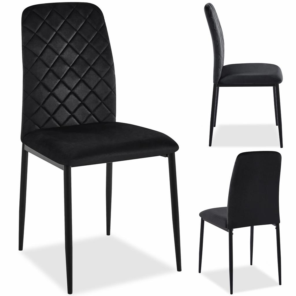 MAVERIK Velvet Upholstered Velvet Chair, Black
