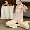 Cute Duck and Duck Imitation Cotton Jacquard Pajamas Women's Summer New Short-sleeved Wind Loungewear Three-piece Set
