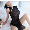 Dress Qipao Spicy Girl Sexy Pajamas High Slit Qipao Sexy Mesh See Through Outfit Sexy Lingerie Set Long Dresses with Sleeves Xxx