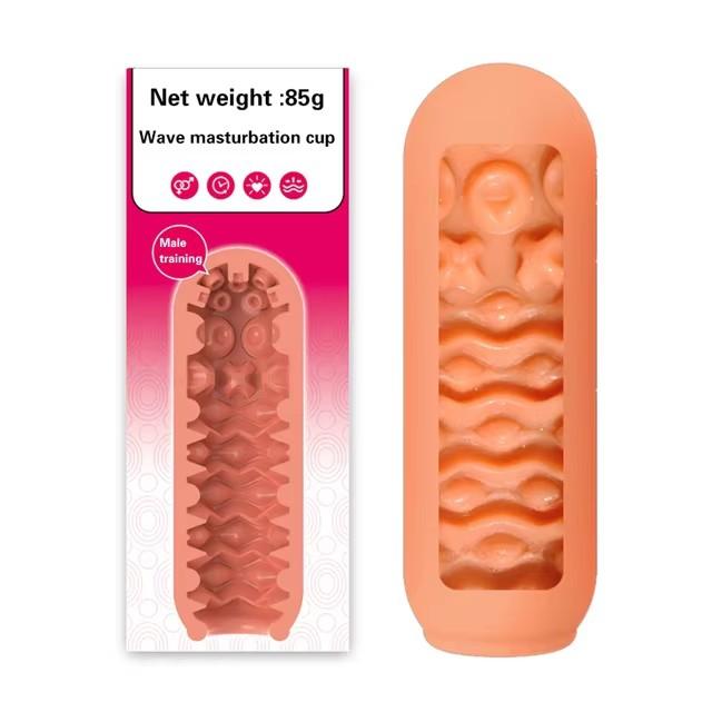 MELEON Sexuální hračka pro muže s kelímkem na masturbaci pro muže Měkký TPE penisový návlek na odložení cvičení na penis Produkty pro dospělé