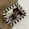 Summer Crochet Handbag, Large Capacity Bag, Daily Versatile Beach Clutch, Clip Bag, Knitted Clutch, Striped Cloud Bag