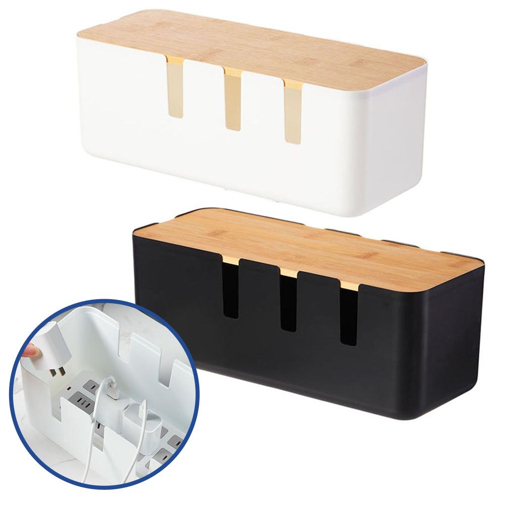 ABS Cable Box Cable Management Box Easy Access Slots Minimalist Aesthetic Removable Components For Electronics