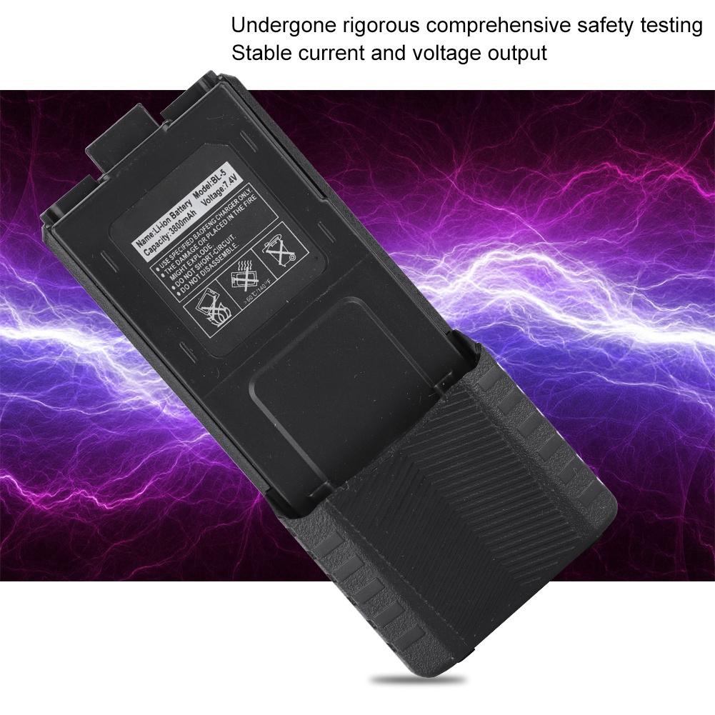 7.4V 3800mAh Li ion Battery For   UV 5R BL-5L UV 5R Series Two Way Radio(Black)