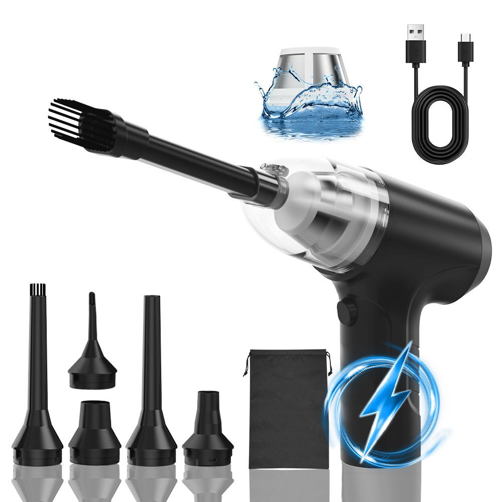 New multifunctional electric wireless vacuum cleaner, portable for outdoor, home, and car use, with integrated suction and blowing functions Black VC40 standard