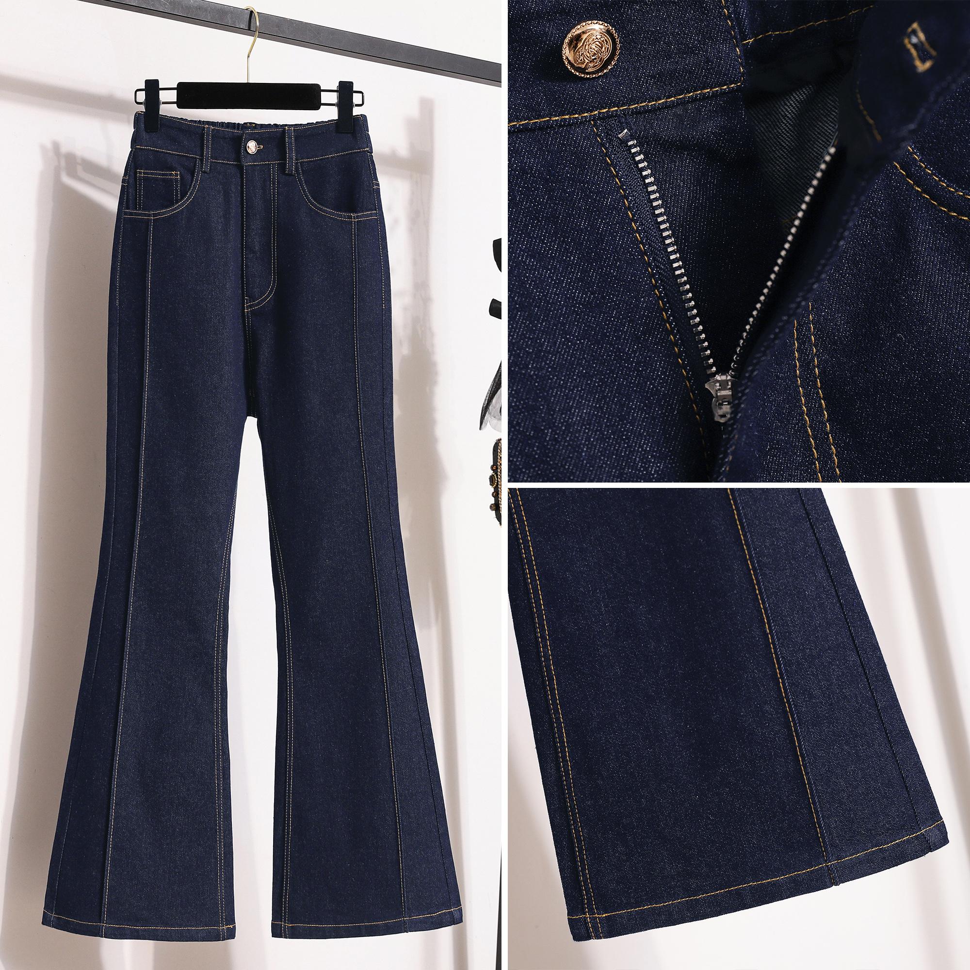 

DIMANAF 2025 Большой размер Осень Женские Джинсы Брюки Деним Женские Эластичные Базовые Синие Брюки с Высокой Посадкой Оверсайз Мода Новые Брюки 5XL 3XL