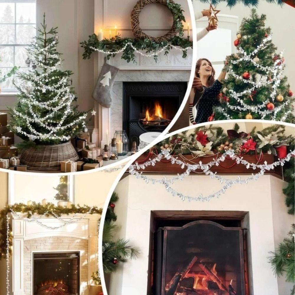 Acrylic Crystal Bead Garland Iridescent Christmas Decorations New Crystal Bead String