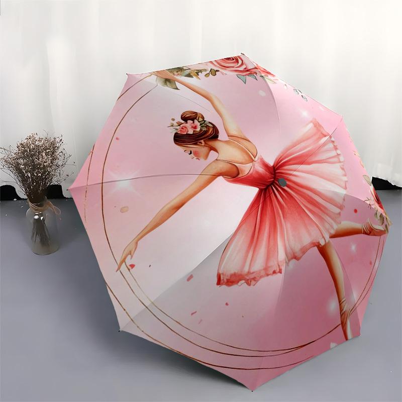1pc BallerinaFloral Themed High-quality Umbrella,Automatic Opening and Closing Umbrella,Multi-functional Umbrella G0811048