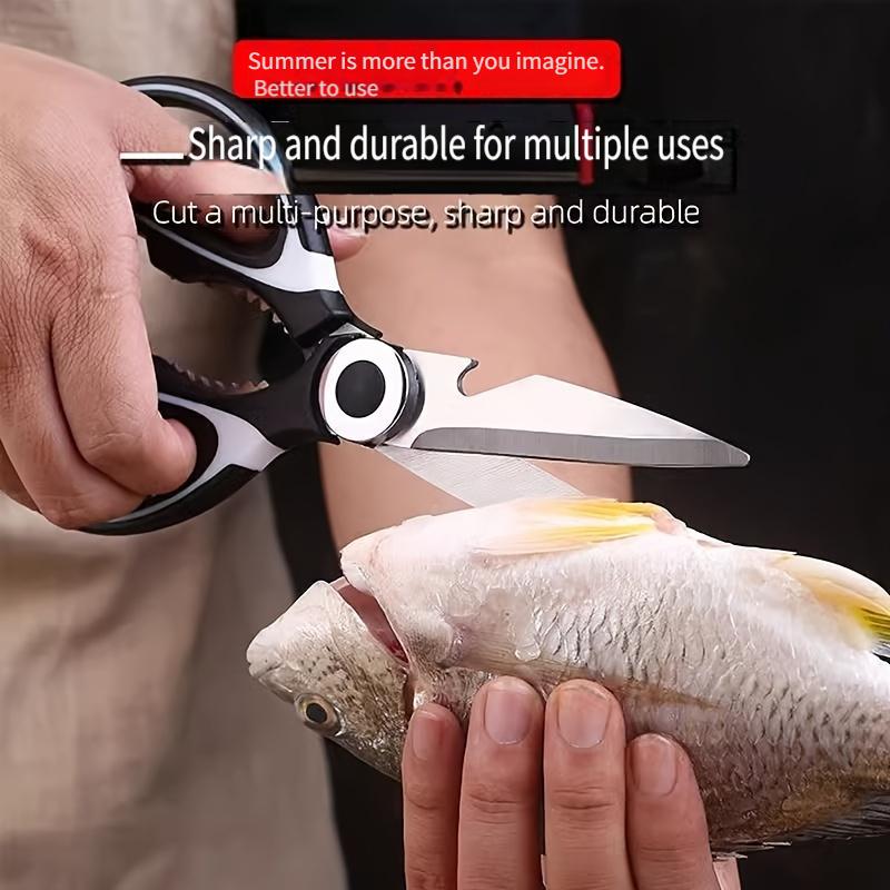 Durable Stainless Steel Kitchen Scissors, 64 Multi-functional Food Scissors for Holiday Gifts