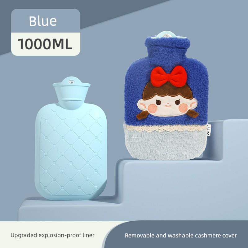 Hot Water Bottle, Thickened Explosion-Proof Hand Warmer, Small Hand Warmer Bag, Women's Belly Warmer, Plush Hot Compress Water Bag