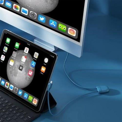 Câble Multi-connecteur - XOOPAR - Ice-C 4 En 1 - USB A, USB C, Lightning - 1m - Écoresponsable