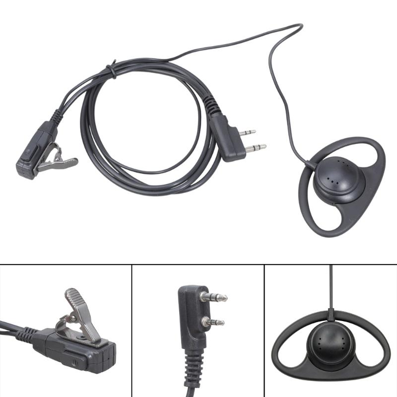 D Shape Soft Ear Hook Earpiece Headset with 360°Rotation Clip PTT Button Clear-sound for nLT-2288 LT-3288 LT-6288