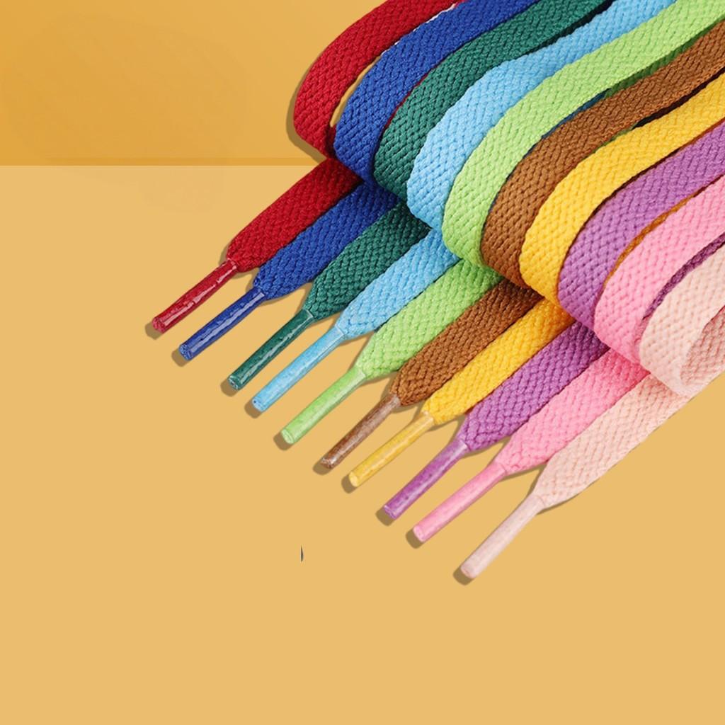 NEW Replacement Multi Color Flat Thick Woven Shoelaces Solid Color Shoe Strings Casual Sneakers Canvas Shoes Laces
