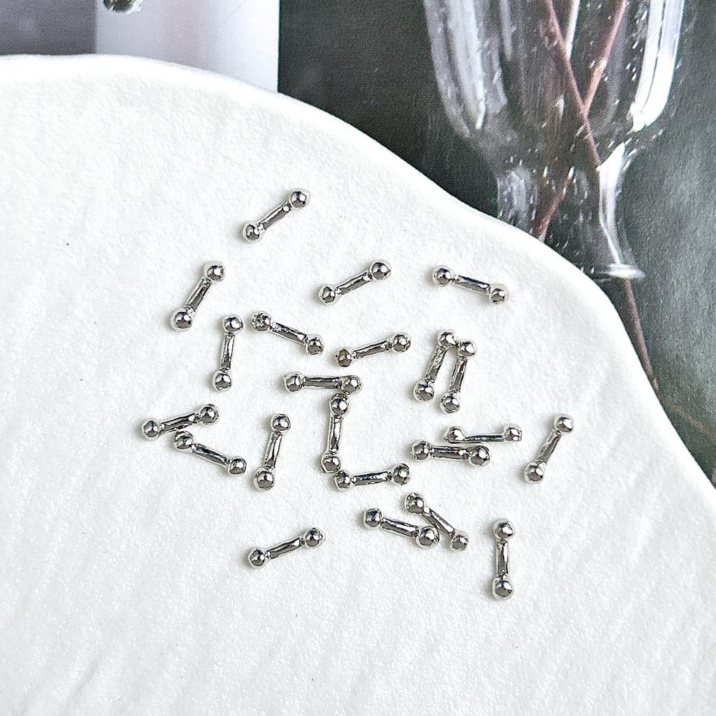 Legierung Gebogener Stab Augenbrauenstecker Außengewinde Doppelseitig Vergoldet Spitzkegel Punk Style Nagelkunst Zubehör DIY Nagel Süß Cool Dekoration DIY