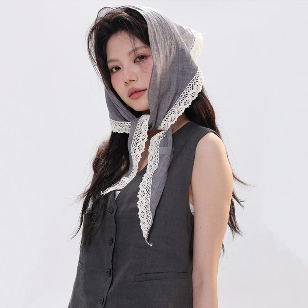 Ribbon Style Shawl Wrap Ramie Bandana New Headscarf Women