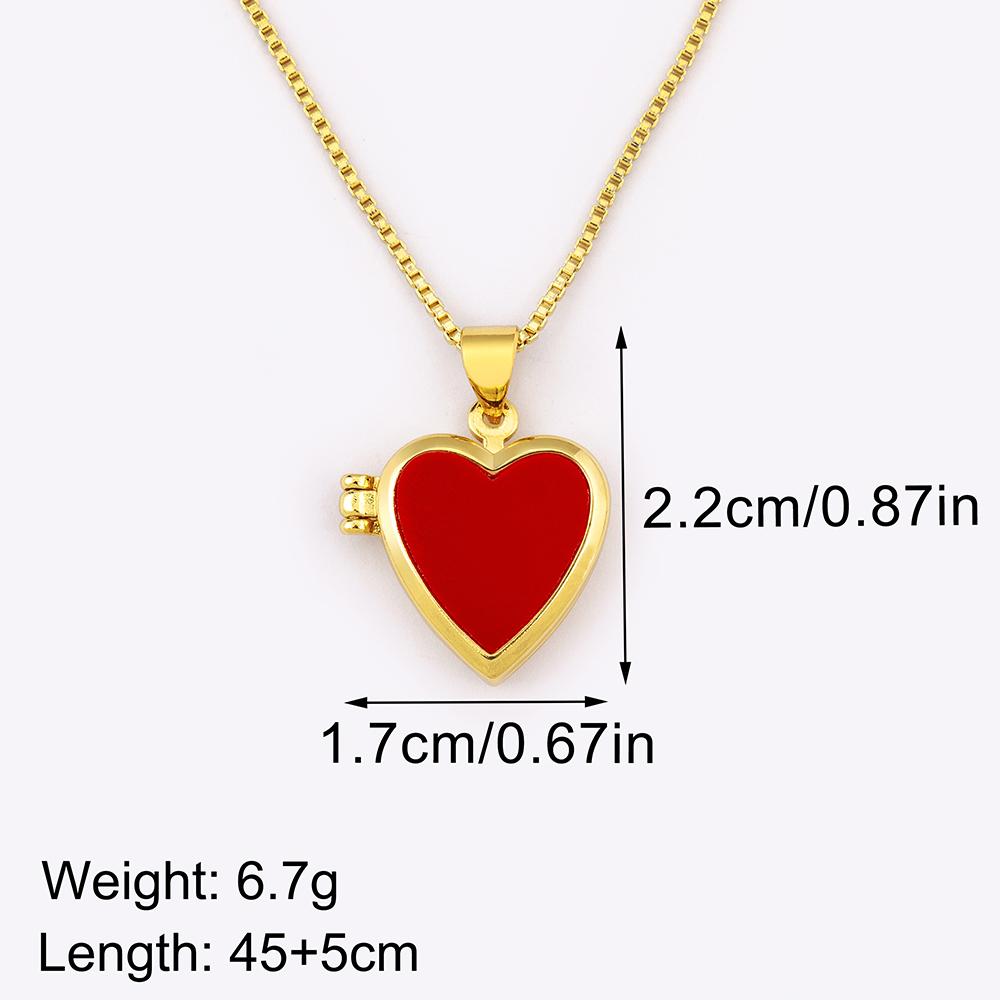 Nidin New Creative Design Love Heart Shape Flip Pendant Necklace For Women Men Family Photos Souvenir Jewelry Accessories Gifts