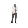 Jordan Cartoon Alphabet And Earth Pattern Embroidered Single-Breasted Lapel Long Sleeve Jacket Men Outerwear White CW4268-100