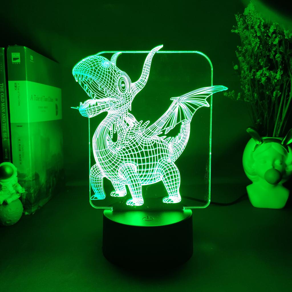Dinosaur 3D Night Light Color Changing Pterosaur Lamp LED Bedside Table Lighting Bedoom Decoration Beautiful Gift Lampara Child