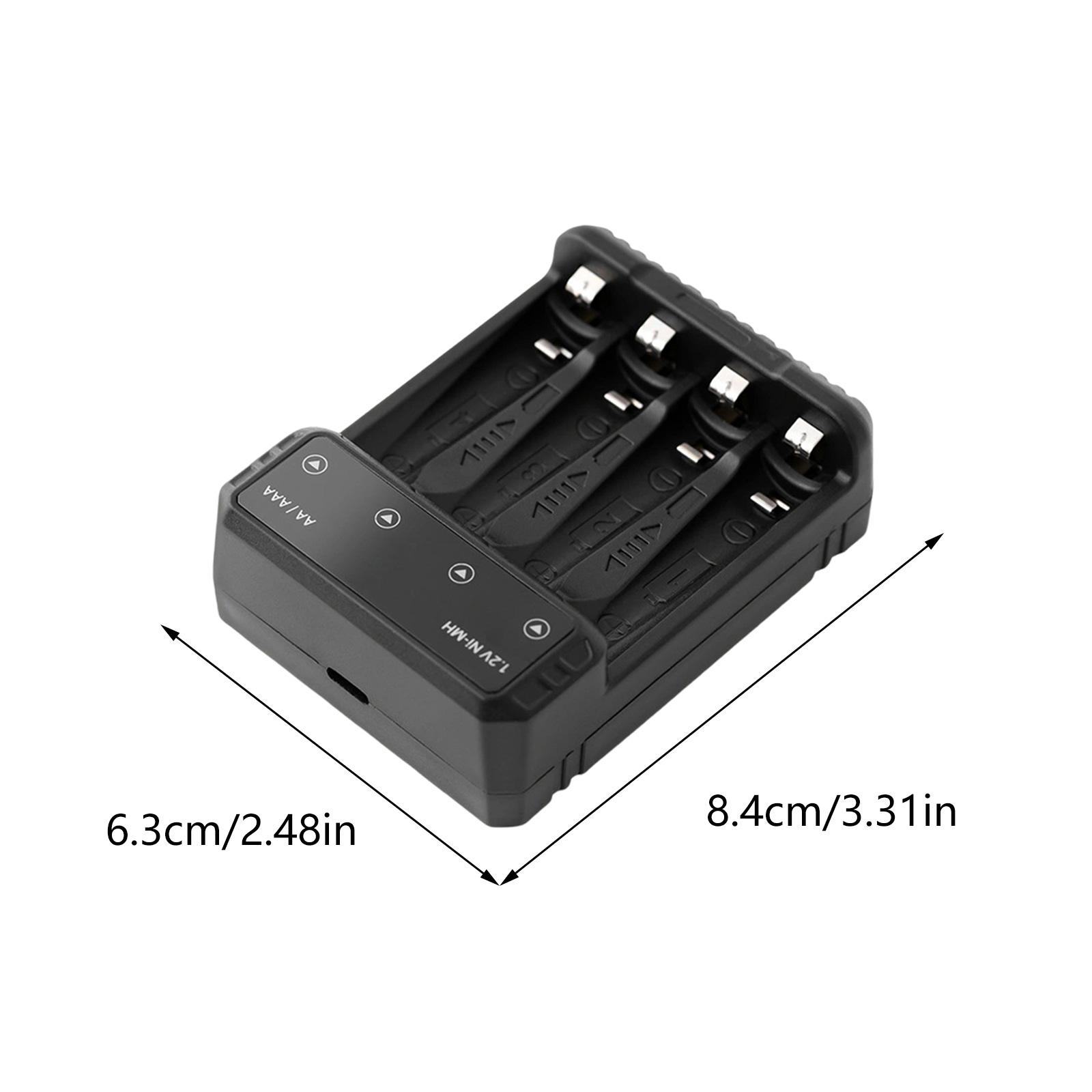 

4-слотное USB-C зарядное устройство для аккумуляторов AA/3A, интеллектуальное распознавание, с функциями мультизащиты 1