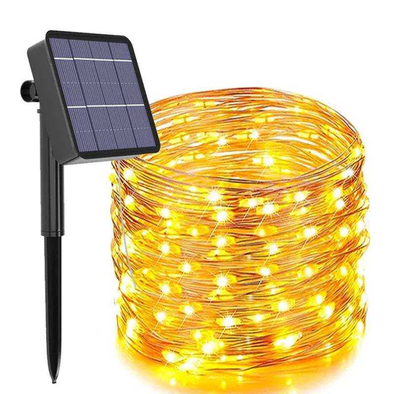 Solar LED String Lights Outdoor Waterproof Festoon Garden Decor Christmas Fairy Garland String Lights