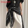 Original Design Black Print Scarf For Women Ethnic Style Fashion Accessory