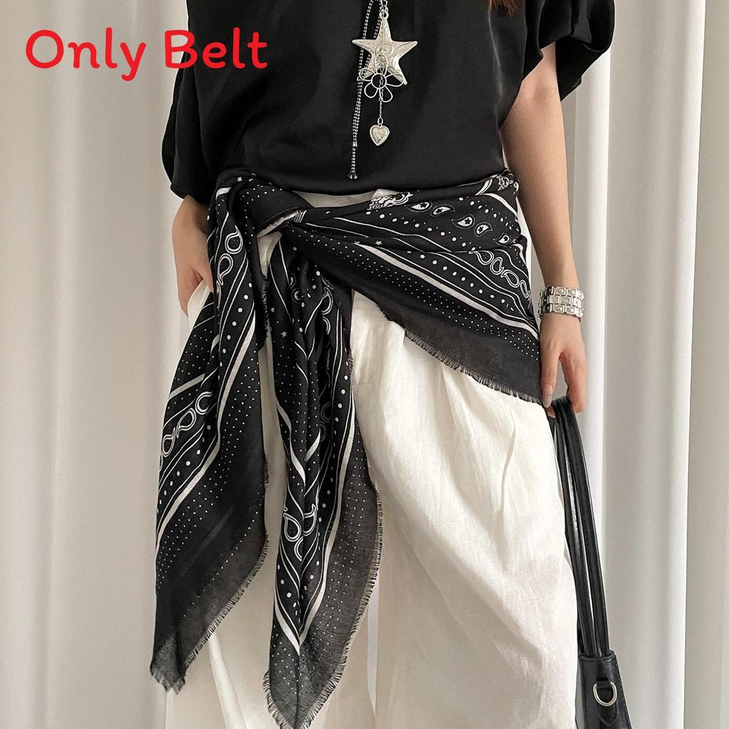 Original Design Black Print Scarf For Women Ethnic Style Fashion Accessory