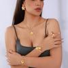 Zinc Zinc Alloy Necklace Earrings Bracelet Set Geometric Women Jewelry Suit Flower Jewelry Set  Wedding
