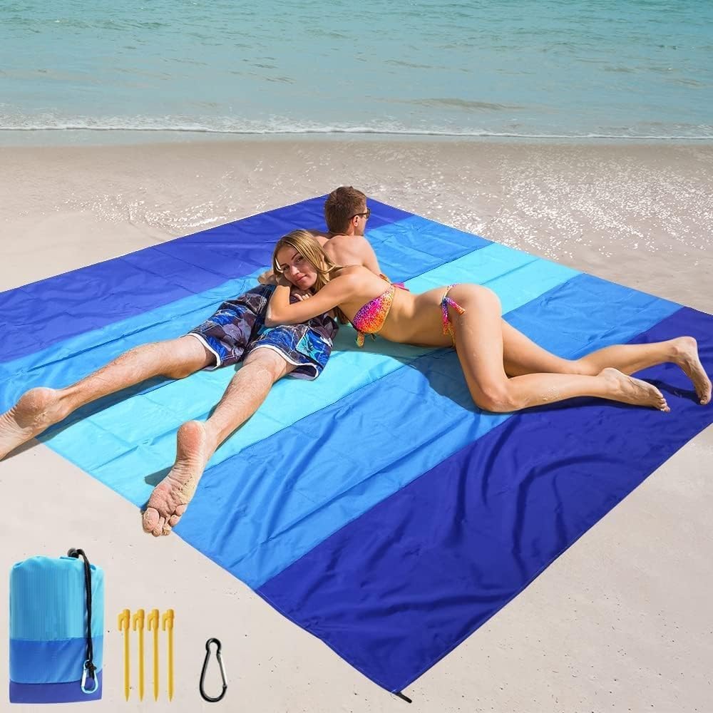 Portable extra large beach mat, picnic mat, temporary tent, waterproof double XL