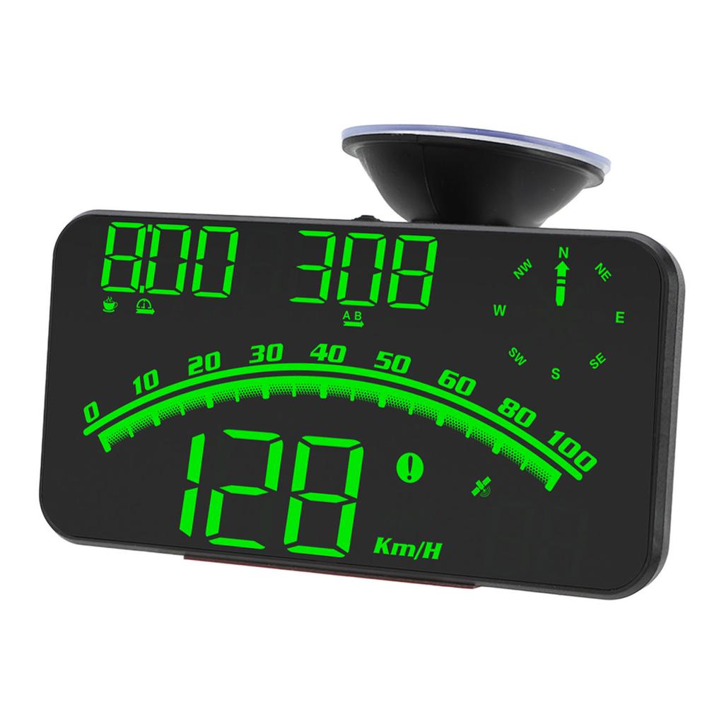 Smart HUD LED Screen High Definition Speed Alarm Multifunction GPS Speedometer Universal 5V for