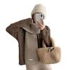 Korean atmosphere scarf autumn and winter women's winter blended scarf light luxury high-end solid color knitted scarf