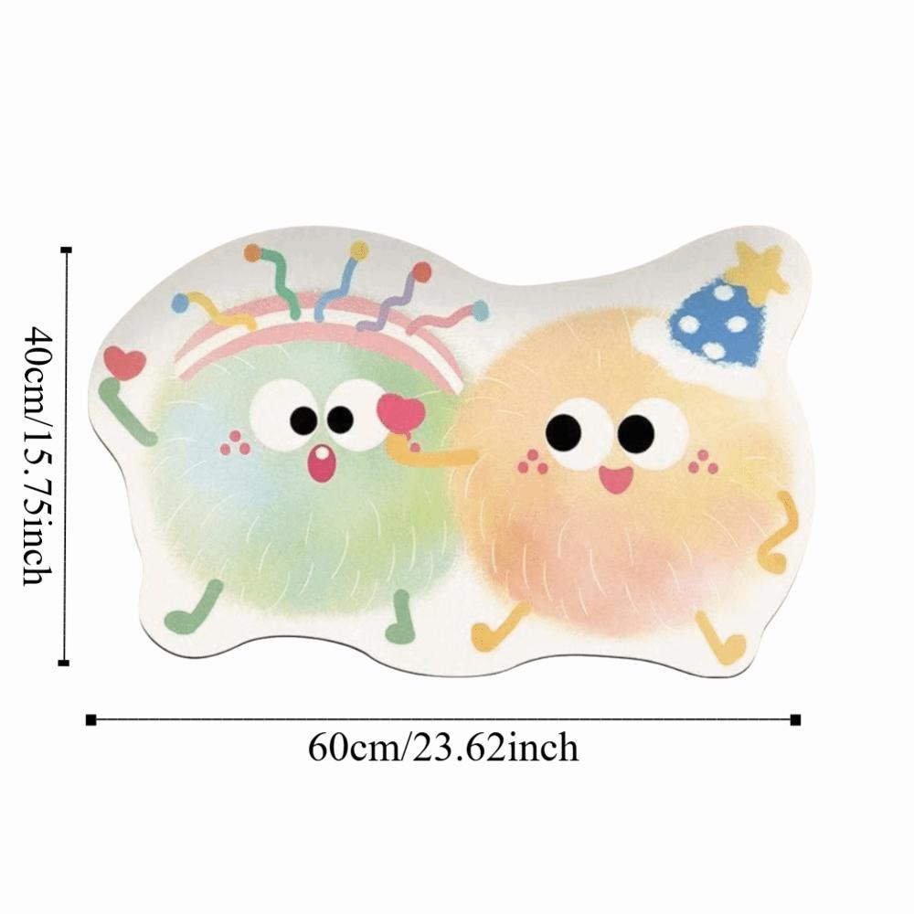 Cute 40*60cm Bathroom Mat Cartoon Design Big Eyes Diatom Mud Mat Quick Dry Bathroom Carpet Bathroom Use