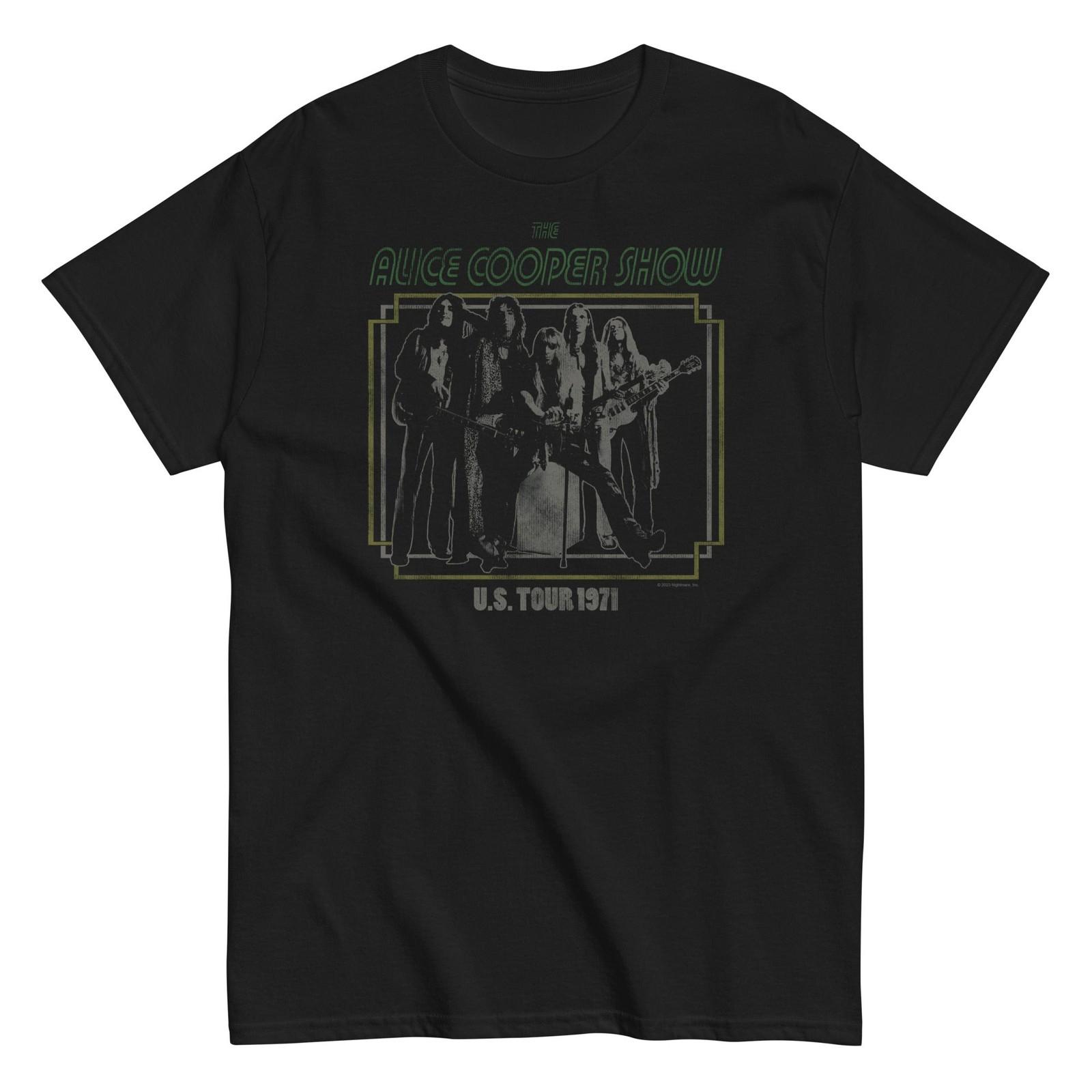 MerchMoment Alice Cooper 1971 US Tour T-Shirt T-Shirt Black New XXXL