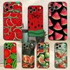Summer Red Watermelon Case For iPhone 12,14,15,16,11,17,13,X,Mini,SE,XS,Plus,Pro,Max,8,7,XR,Soft Silicone Black